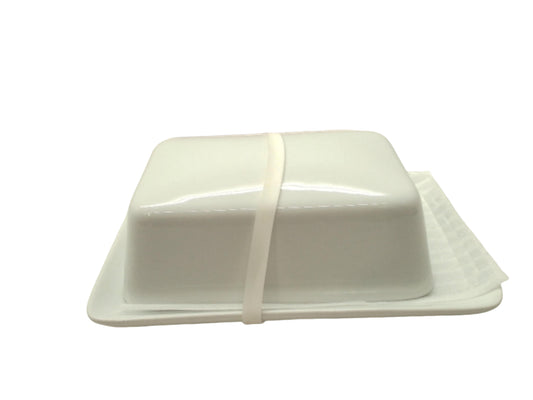 Ceramic Butter Or Cheese Dish White