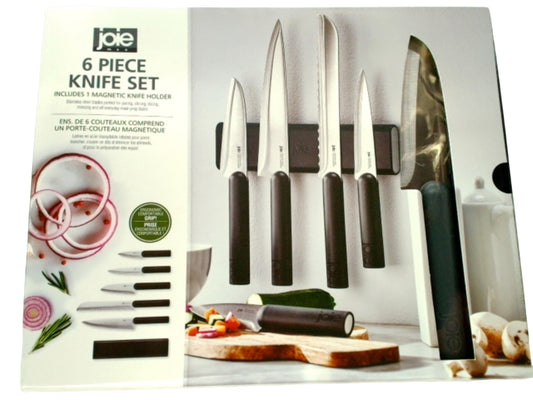6pc. Knife Set w/Magnetic Knife Holder Joie Msc