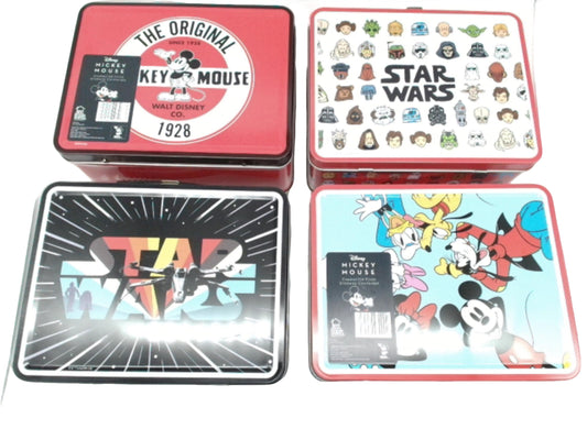 Metal Lunch Box Star Wars Or Mickey Mouse Assorted