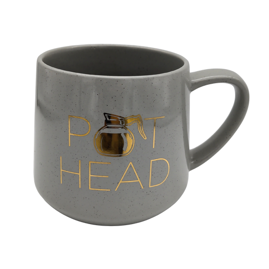 Grey Mug Pot Head Design 12oz.