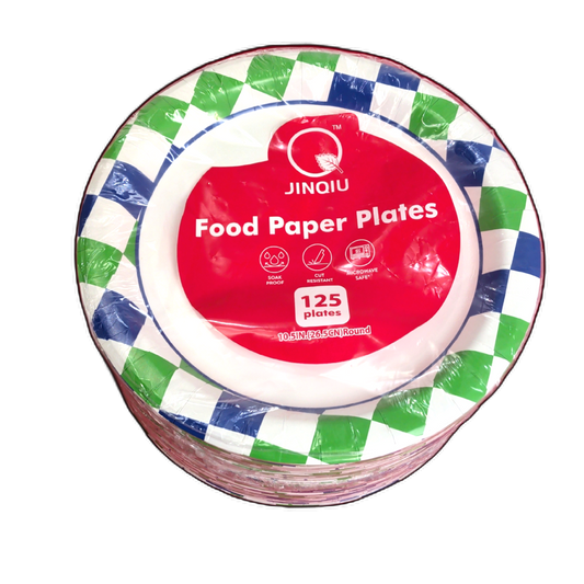 Paper Plates 10.5" Blue & Green Round 125pk.