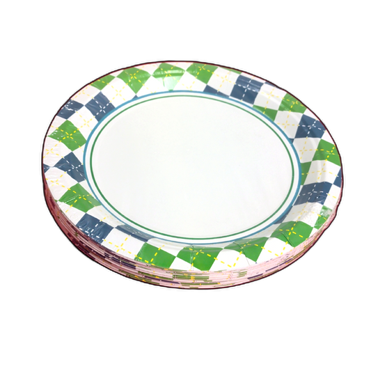 Paper Plates 7" Round Blue & Green 125pk.