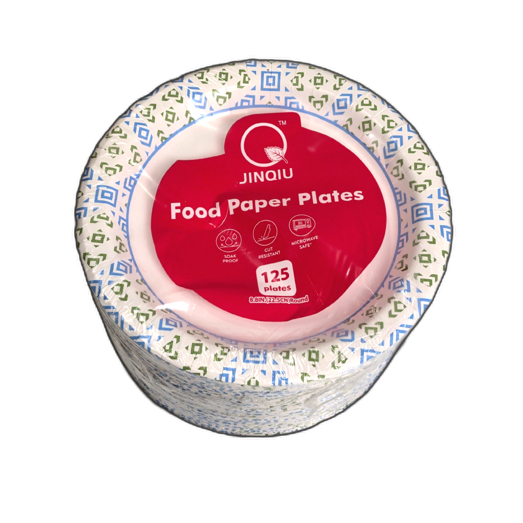 Paper Plates 8.8" Round Blue & Green 125pk.