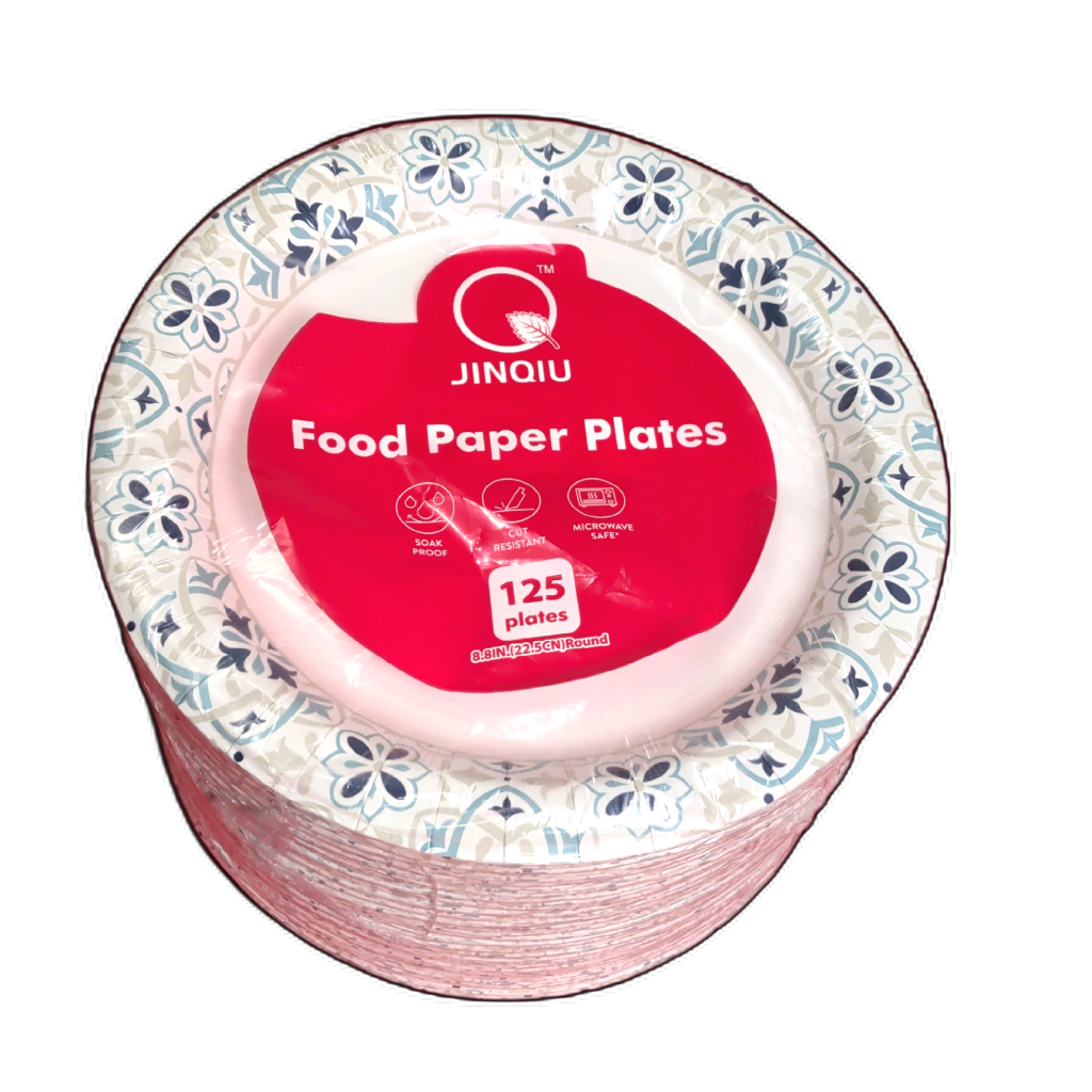 Paper Plates 8.8" Round Flower Pattern 125pk.