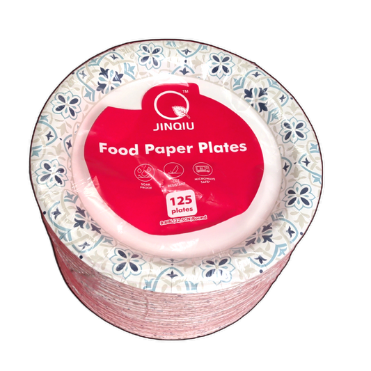 Paper Plates 8.8" Round Flower Pattern 125pk.