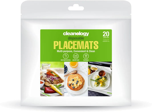 Disposable Placemats 17.25" x 11.8" 20pk. Adhesive Back Cleanology