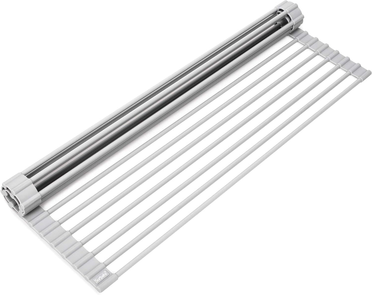 Over The Sink Roll Up Drying Rack 20.5" x 13.1" Oversize Grey Edge - Additional View