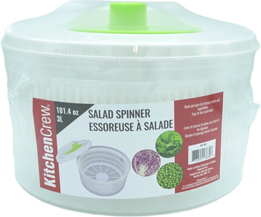 Salad Spinner 3L White Plastic Kitchen Crew