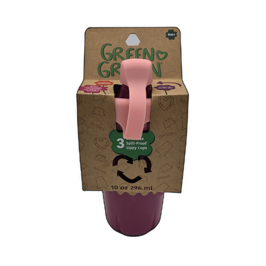 Sippy Cups 3pk. 296ml. Girls Green Crown