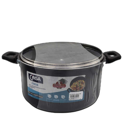 Stock Pot 6qt. w/Glass Lid Cinsa Esencial