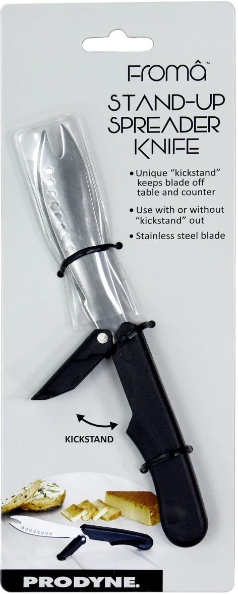 Couteau Spreader droit manche en plastique noir Froma