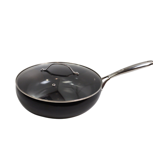 12" Wok w/Lid Black Diamotech