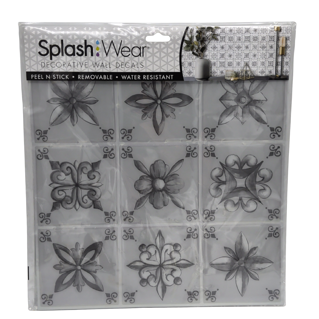 Carreaux Muraux Décoratifs Bombés Peints Adhésifs 26,7 cm x 26,7 cm, lot de 4. Résistants aux éclaboussures