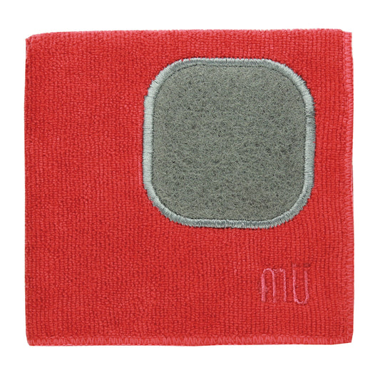 Microfiber Cloth w/Built-in Super Scrubber Red Mukitchen - Additional View
