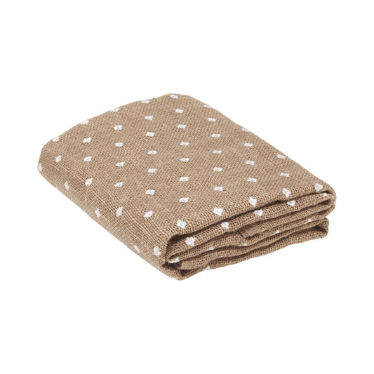 Burlap Arpillera 46" x 2yd. Natural w/White Dots Love Laugh Craft - Additional View