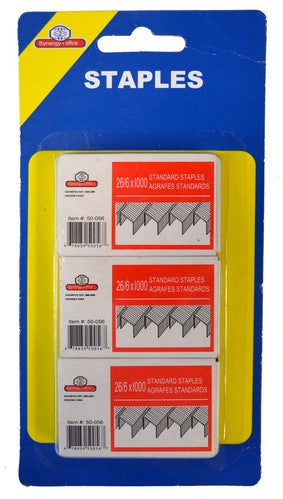 Agrafes 26/6 pack de 3