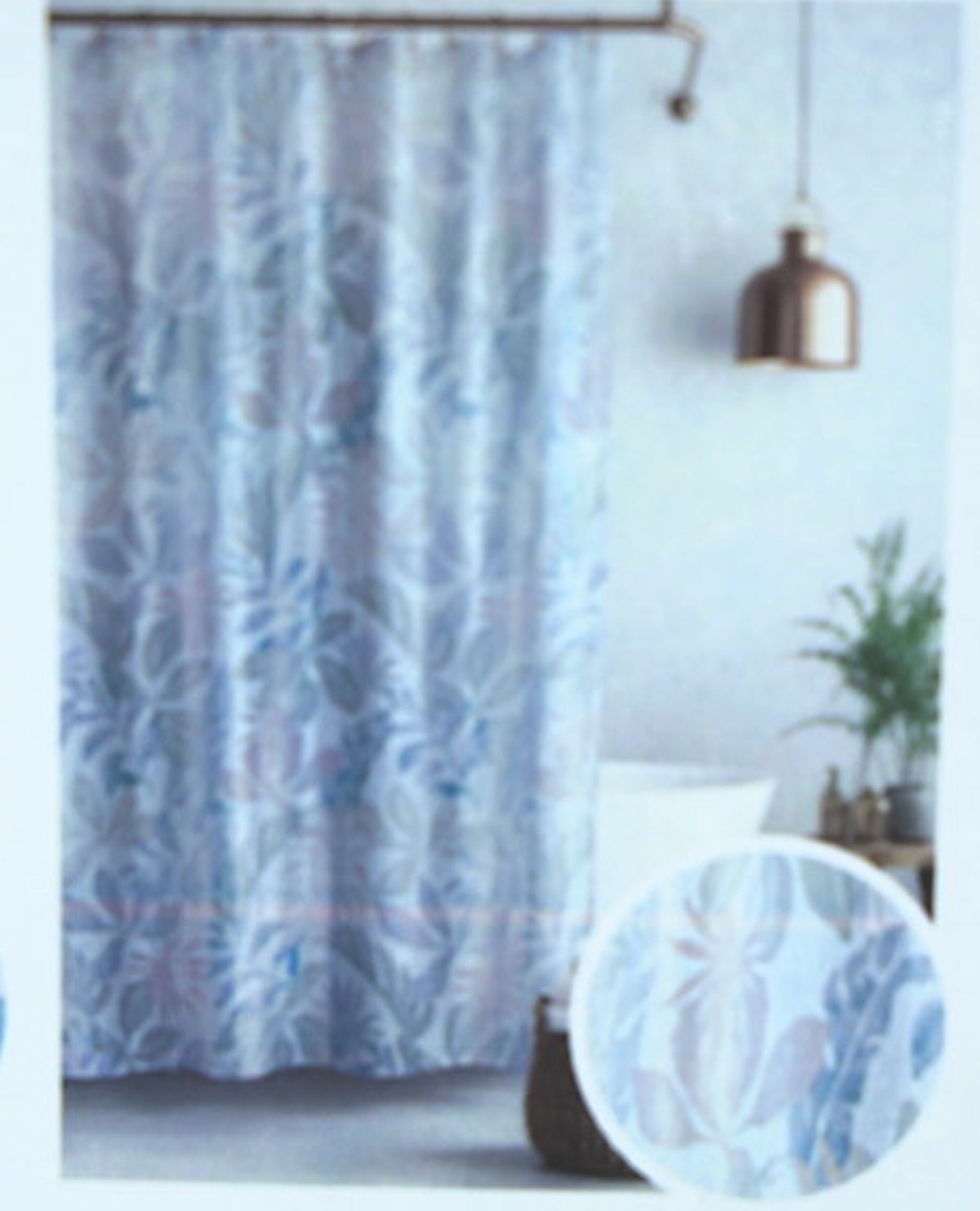 Shower Curtain Foliage 70x72 Inch Polyester Printed Fabric