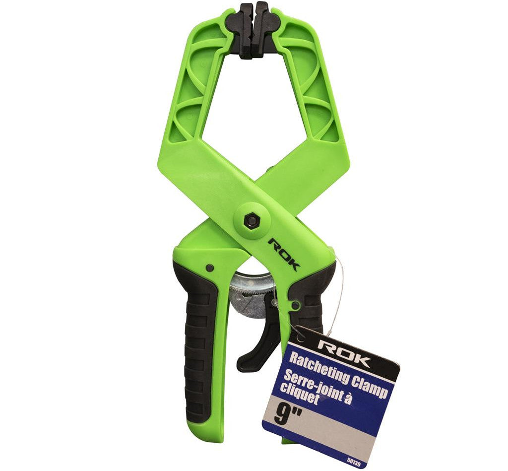 Ratcheting clamp 9 inch fiberglass reinforced nylon with quick release trigger