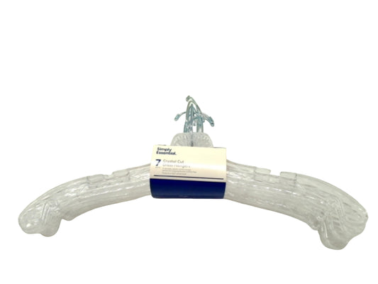Crystal Cut Dress Hanger 7pk. Clear Plastic Simply Essential