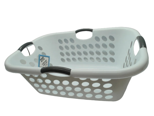 Laundry Basket 25" x 18.5" x 10.5" Plastic White/Grey Alexis Avery Home