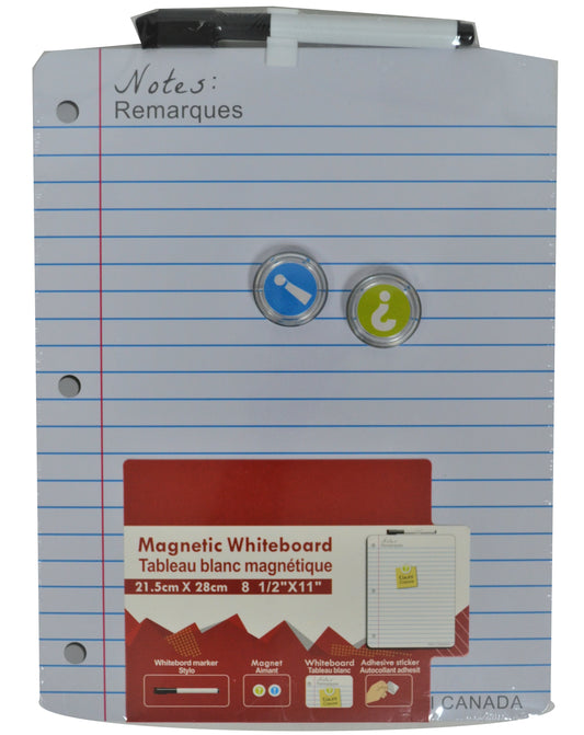 Magnetic Whiteboard 8.5x11 Inch With Marker And Magnets