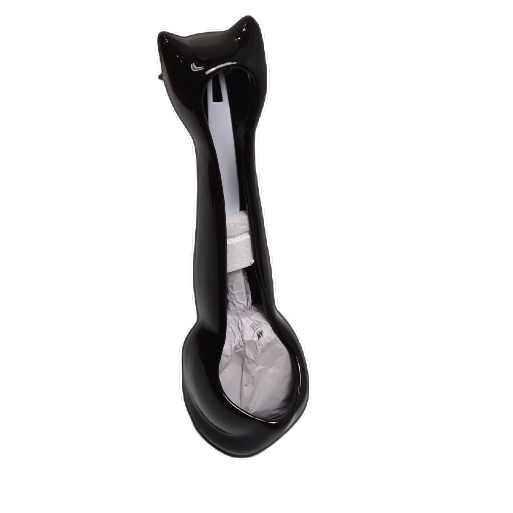 Ceramic Black Cat Bowl Brush Holder & Lotion Pump Set
