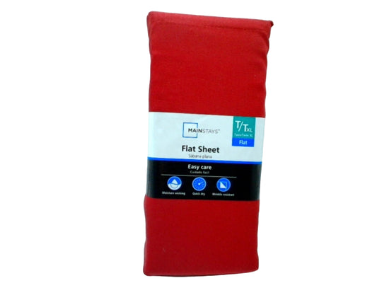 Flat Sheet Red Twin Size Mainstays