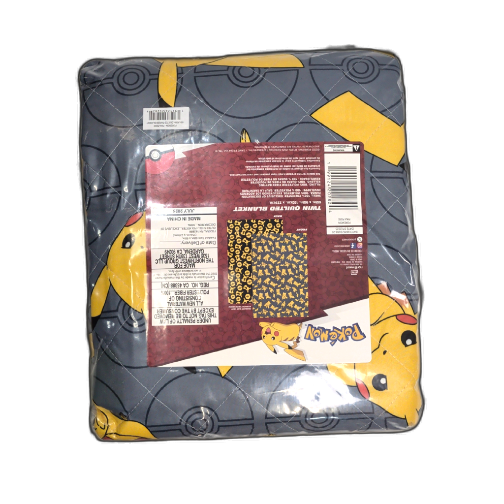 Twin Quilted Blanket 60" X 90" Pokemon Pika Pose