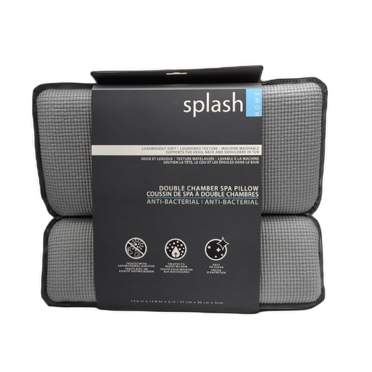 Double Chamber Spa Pillow Sooth Grey 14.6" X 11.8" X 2" Splash Home