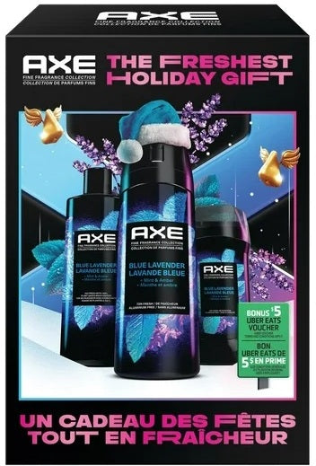 Axe 3pc. Gift Set Blue Lavender Body Wash, Deodorant Bodyspray & Deodorant
