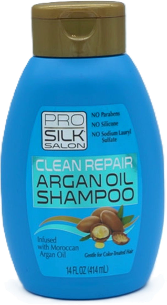 Clean Repair Argan Oil Shampoo 414mL Infused With Moroccan Argan Oil Pro Silk Salon