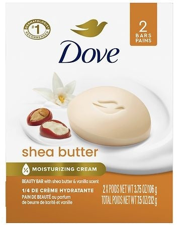 Dove Bar Soap Shea Butter 2 x 106g. Bars