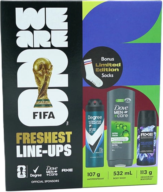 Fifa 3pc. Gift Set Freshest Line-ups Antiperspirant, Body Wash & Deodorant Bodyspray W/socks