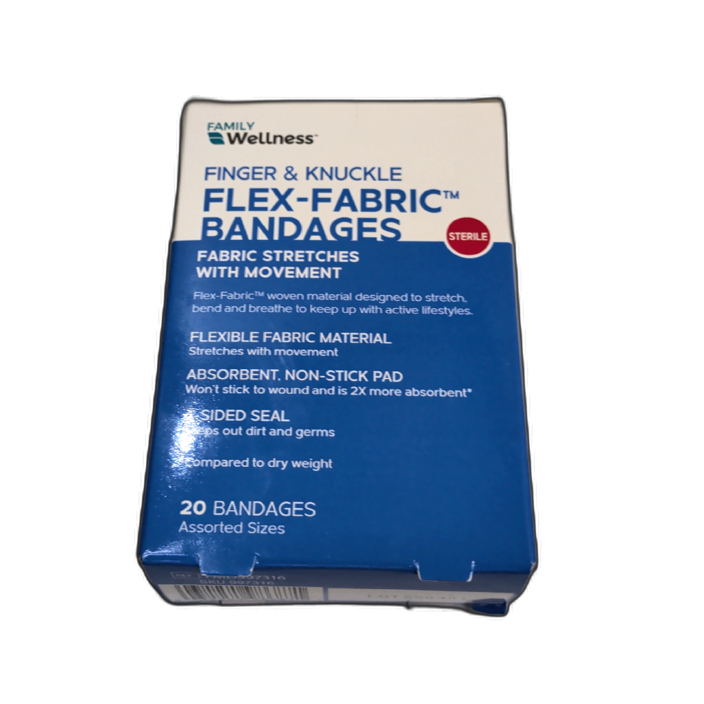 Flex Fabric Bandages 20pk Ass't Sizes Family Wellness
