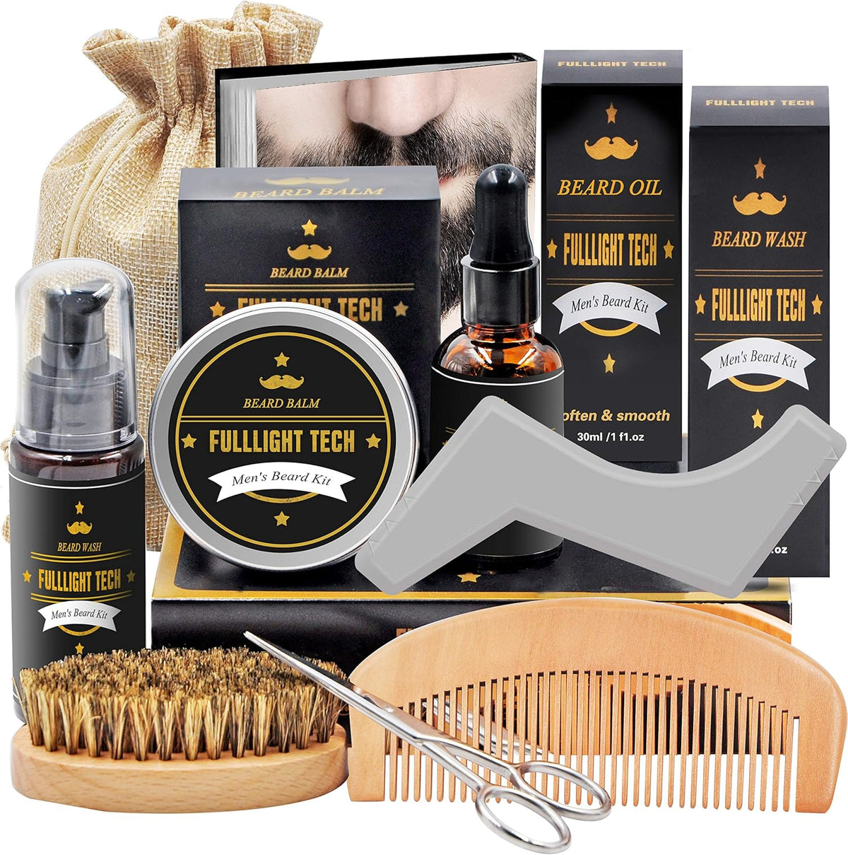 6pc. Beard Grooming Kit Fulllight Tech