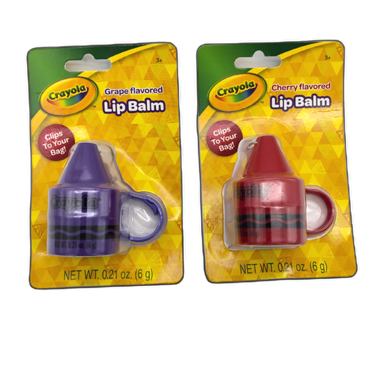 Crayola Lip Balm 6g. Cherry Or Grape Flavored