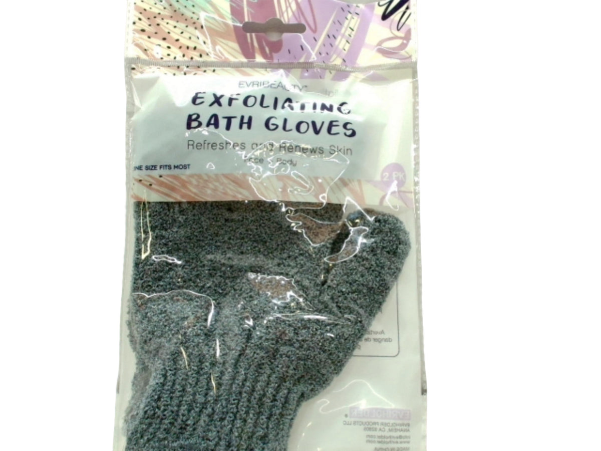 Gants de Bain Exfoliants lot de 2. Evribeauty