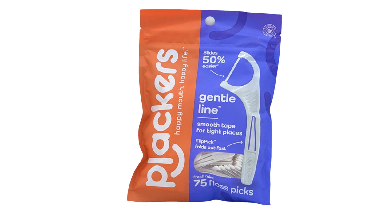 Floss Picks 75pk. Gentle Line Fresh Mint Plackers