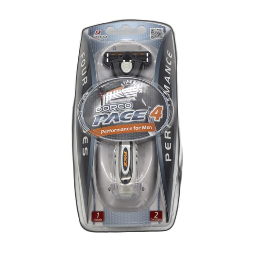 Men's 4 Blade Razor Dorco Pace 4 w/2 Cartridges