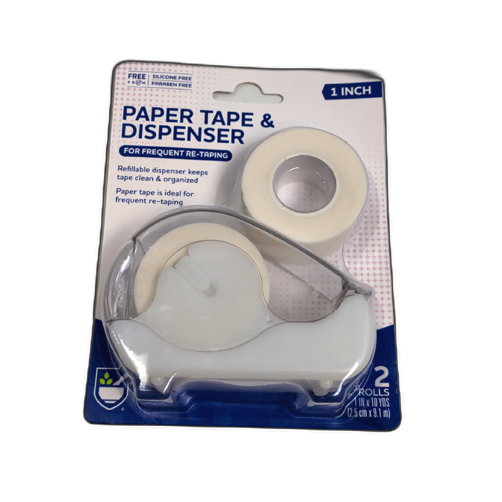 Paper Tape & Dispenser 1" x 10yds 2 Rolls Rite Aid