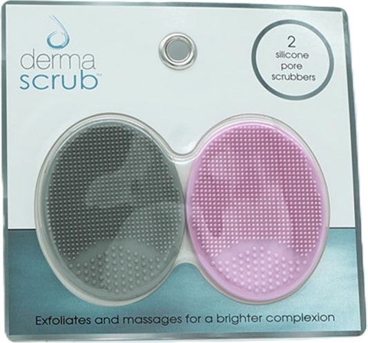 Silicone Pore Scrubbers 2pk. Grey & Pink Derma Scrub