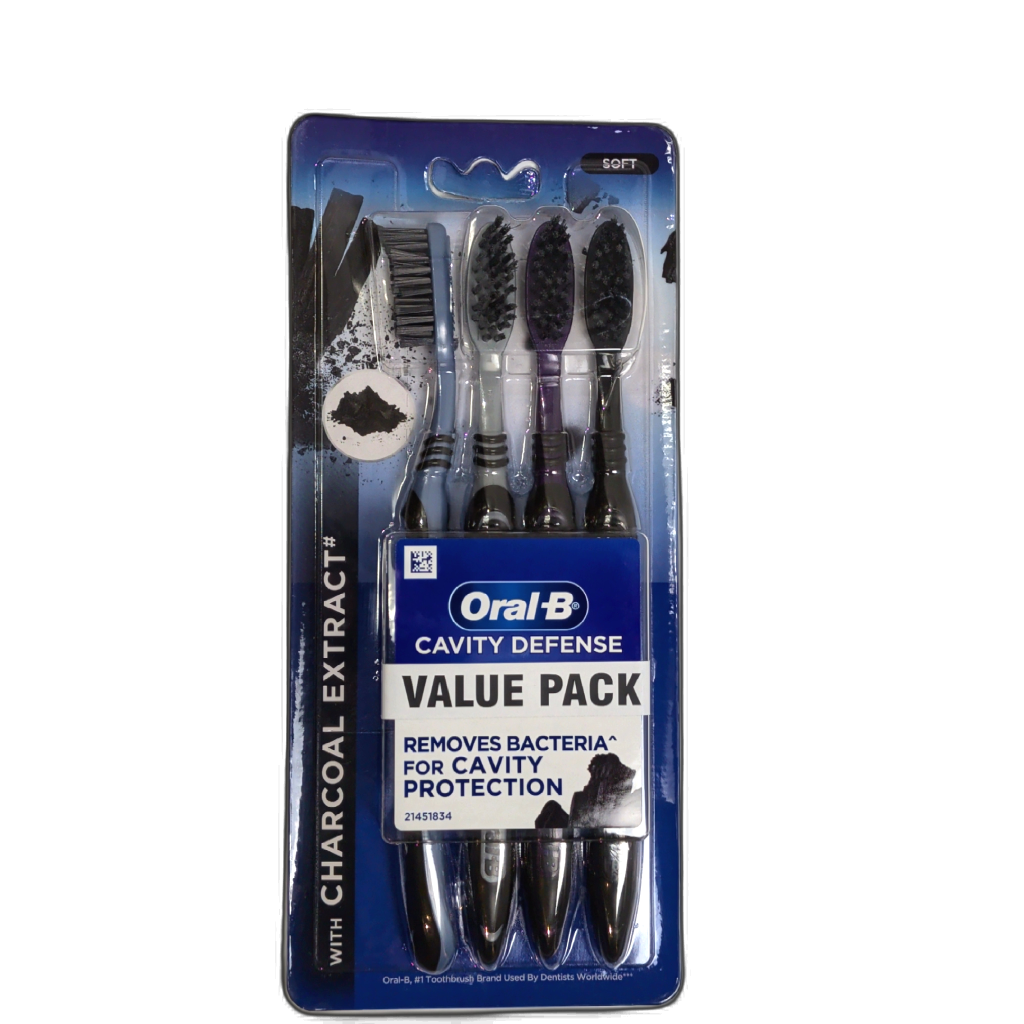 Tooth Brush 4pk. W/ Charcoal Extract Oral B