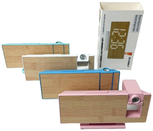 Multi-function Led Bamboo Patterned Clock