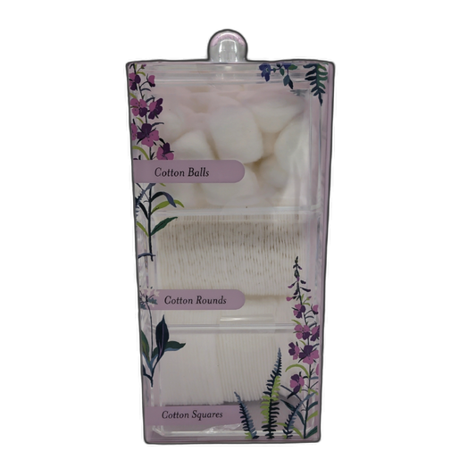Cotton Ball, Rounds & Squares In Acrylic Contrainer Laura Ashley