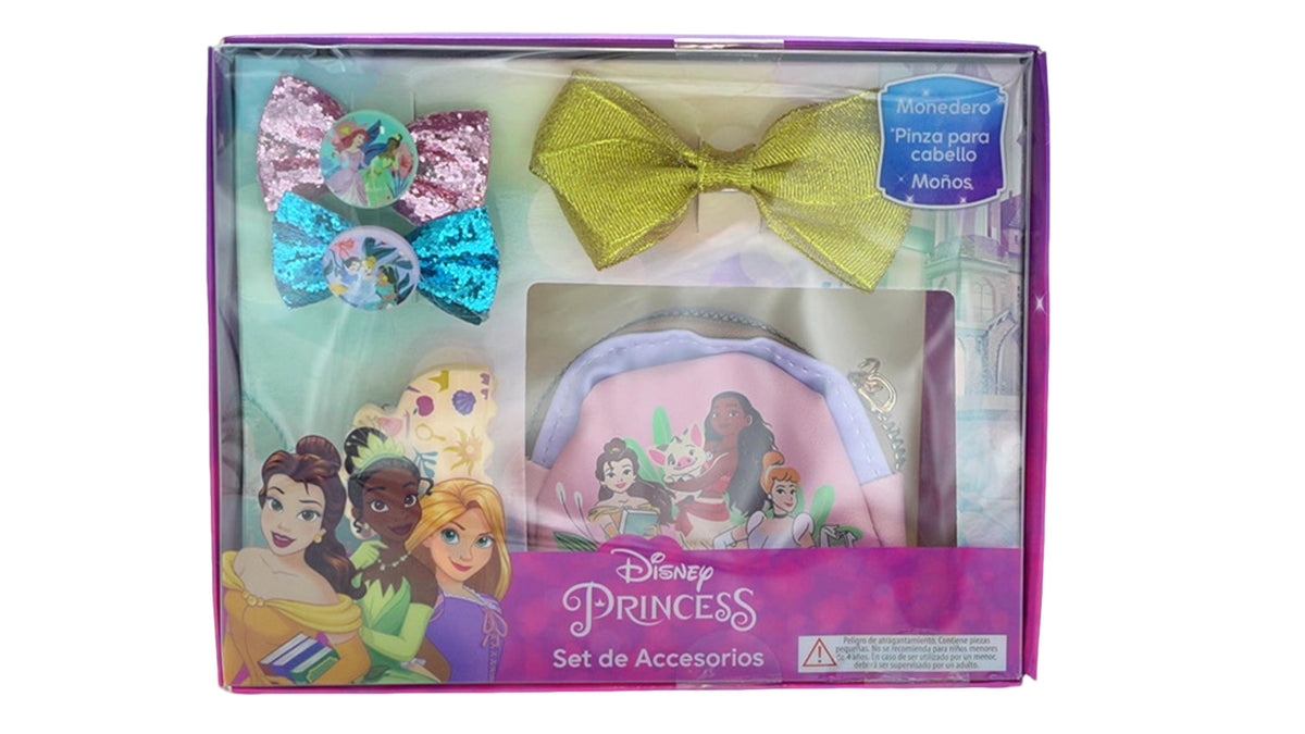 Lot de 5 accessoires pour cheveux avec porte-monnaie Disney Princess