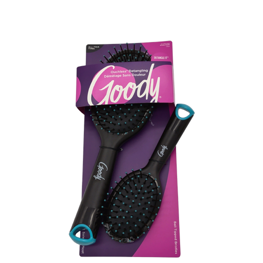 Hairbrush 2pk. Ouchless Detangling Oval Shape Goody