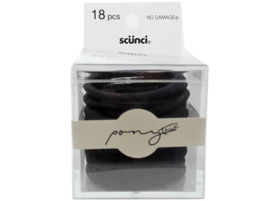 Hair Elastics 18pk. Black Scunci