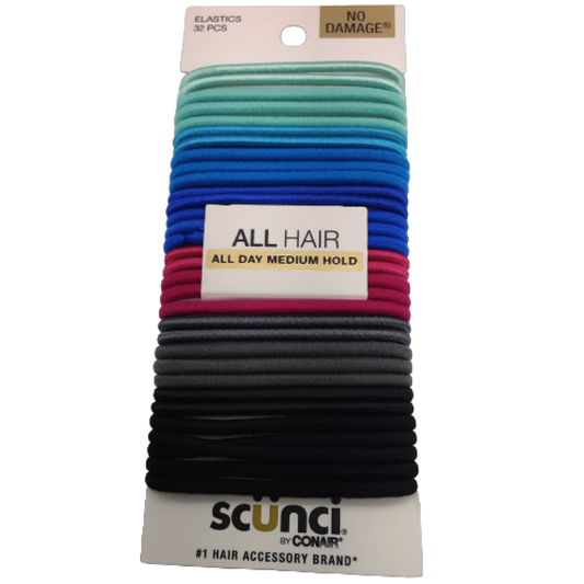 Hair Elastics 32pk. No Damage Scunci