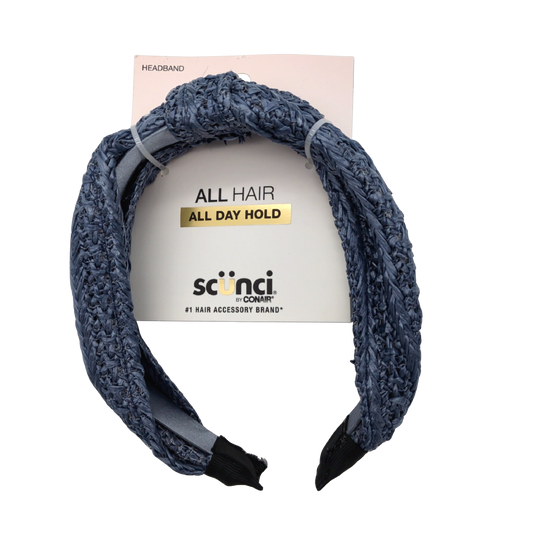 Raffia Headband Blue Scunci
