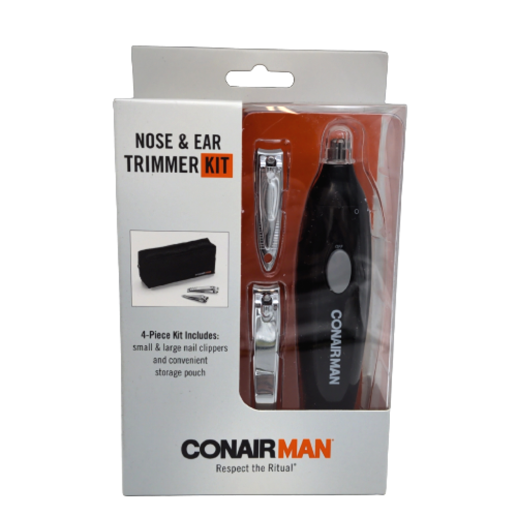 Nose & Ear Trimmer Kit w/Nail Clippers & Storage Pouch Conair Man